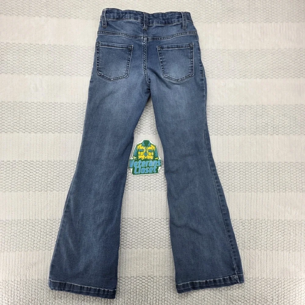 Art Class Girls Flare Jeans Blue Denim Mid Rise Size 14 Adjustable Waist Stretch